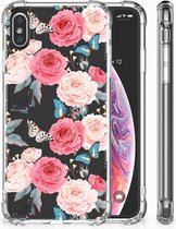 Shockproof siliconen hoesje Geschikt voor iPhoneXs | X/10 Butterfly Roses