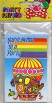 6 maal uitnodigingen - you're invited to a party - met envelop