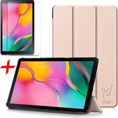 Samsung Galaxy Tab A 10.1 (2019) Hoes + Screenprotector - Smart Book Case Hoesje - iCall - Goud