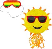 Pinata Zon met Zonnebril 47 cm + Pinata Blinddoek