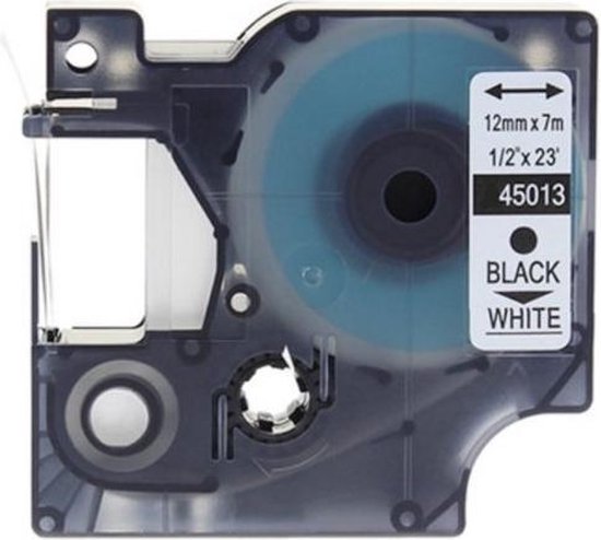 Ruban compatible Dymo D1 / 45013 noir sur blanc étiquettes 12mm x