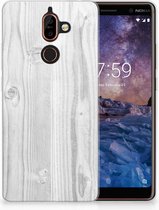 Nokia 7 Plus TPU Hoesje Design White Wood