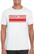 Dokter logo t-shirt wit voor heren M