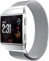 KELERINO. Milanees bandje voor Fitbit Ionic Magneetsluiting - Zilver - Small