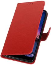 Rood Pull-Up Booktype Hoesje voor XiaoMi Redmi Note 6 Pro
