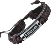 Fako Bijoux® - Armband - Leder - Forgiven - Bruin