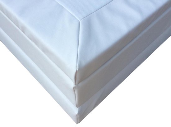Slaaploods.nl Anda - Sommier avec matelas - 80x200 cm - Cuir artificiel - Blanc