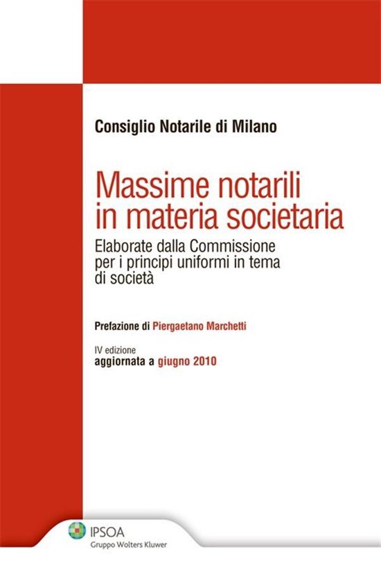 Massime notarili in materia societaria - cover