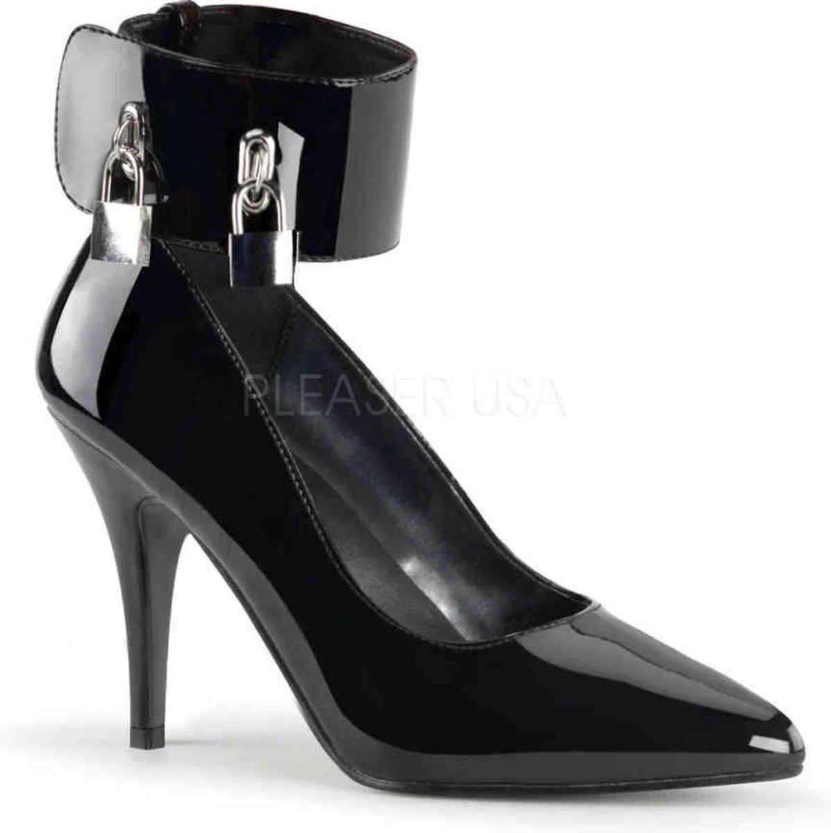 EU 45 = US 14 | VANITY-434 | 4 Pump W/ Locking Ankle Cuff & Padlocks