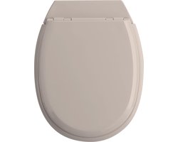 Allibert wc-bril ATLAS  - geperst hout - afklikbaar - met regelplaat - licht taupe gelakt