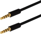 Scanpart AUX kabel 0.8 meter - Geschikt voor autoradio of koptelefoon - Stereo met video - 4 polig - 3.5 mm mini jack naar 3.5 mm mini jack - Universeel