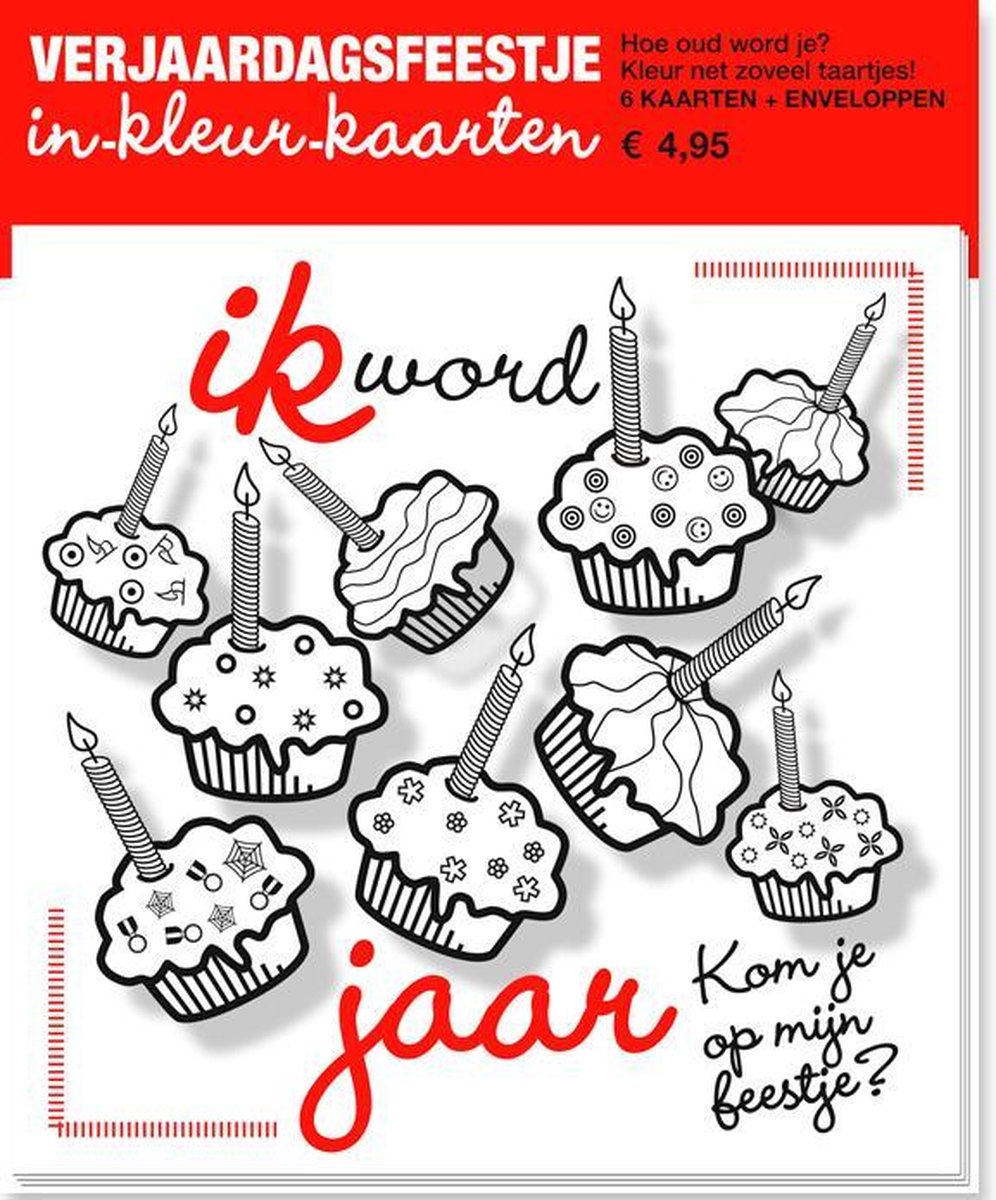 Set uitnodigingen kinderfeestje - cupcakes