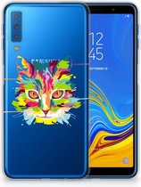 TPU Siliconen Hoesje Samsung Galaxy A7 (2018) Cat Color