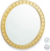 Relaxdays spiegel rond - sierspiegel gang - wandspiegel - design - 50.5 cm rond - modern - goud
