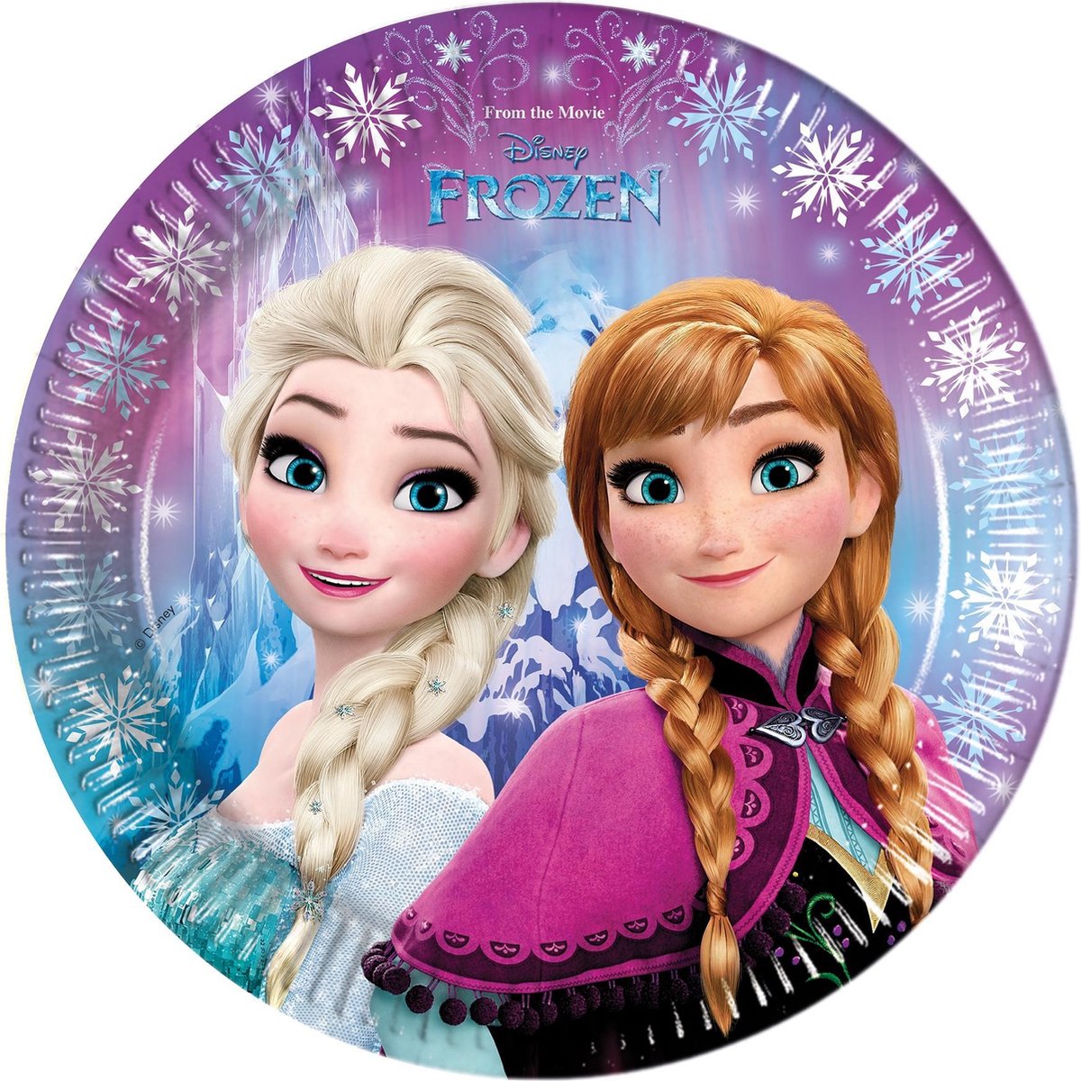 Disney Frozen-Kartonnen-wegwerp-borden-blauw - Maat One-size