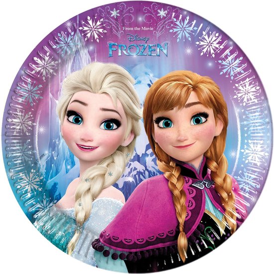 Fascineren Het apparaat Stoffig Disney Frozen-Kartonnen-wegwerp-borden-blauw - Maat One-size | bol.com