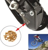 Aluminium kabel einde end caps - Goud kleurig- 50stuks - voor binnenkabel van schakel of remkabel van fiets, mountainbike, racefiets