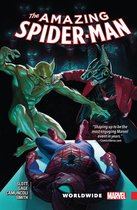 The Amazing Spider-Man. Spidey ligt op zijn rug, terwijl de Green Goblin en een figuur met een gouden masker vechten. Tekst: "Shaping up to be the most engaging Marvel event in years."