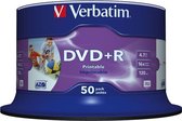 Verbatim DVD+R Wide Inkjet Printable No ID Brand 4,7 Go 50 pièce(s)