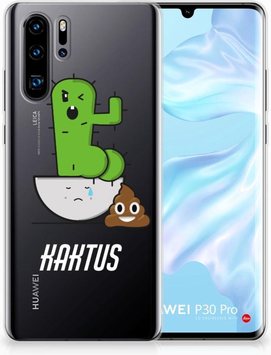 TPU Hoesje voor Huawei P30 Pro Telefoonhoesje met Naam Cactus Poo