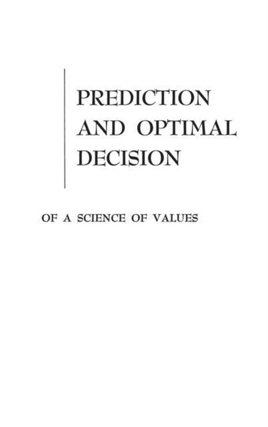 Prediction and Optimal Decision - cover