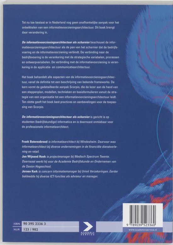 Informatiearchitectuur als scharnier, F. Boterenbrood | 9789039523360 |  Boeken | bol.com