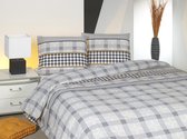 Luxe FLANEL dekbedovertrek Check 270 x 220 met kussenslopen
