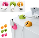 HomePro 6 Easy clips - Al je kabels veilig en netjes  - Makkelijk te plaatsen - Roze, Groen, Geel