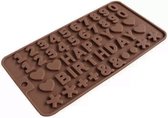 Letter vorm - Mal voor happy birthday letters en cijfers - Voor chocolade - praline - krijt of zeep - Siliconen  - Bruin