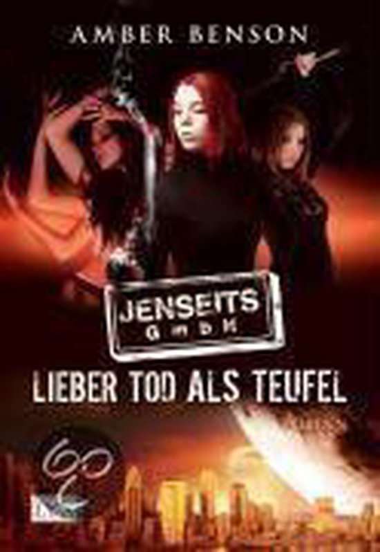 Boekomslag met titel 'Jenseits GmbH: Lieber Tod als Teufel' en drie vrouwen in de schaduw.
