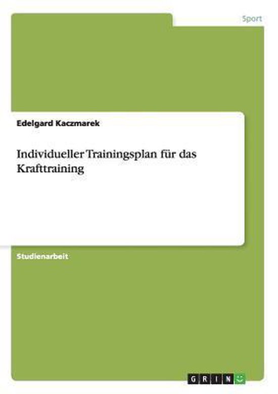 Individueller Trainingsplan Fur Das Krafttraining - cover