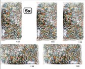 5x Confetti kantig bont 1 kg A kwaliteit - Themafeest carnaval party feest confettie