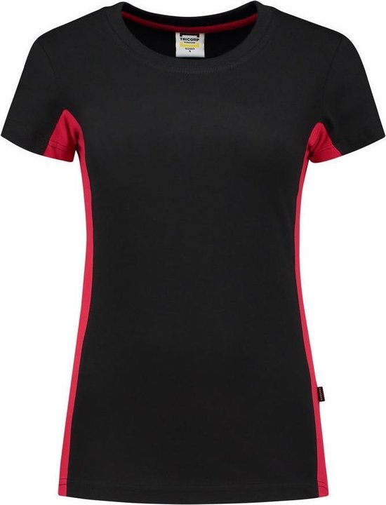 heks richting Verslaggever Tricorp t-shirt bi-color Dames - 102003 - zwart / rood - maat XXL | bol.com