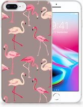 iPhone 7 Plus | 8 Plus Siliconen Bumper Hoesje Flamingo