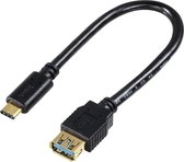 Hama Laad/Synchrokabel USB type-C 0.15 m zwart