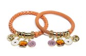 SILIS ARMBANDEN | AMBER GLOW LOVE SHAKE Ø5.5MM | THE SNAKE STRASS