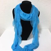 Fashionidea - Mooie Blauwe zijde zachte glimmende sjaal