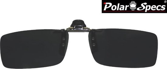 Polar Specs® 30x127 mm. Pendentif pliant en aluminium - Clip sur lunettes de soleil - Clip lunettes - Lunettes - Noir polarisé - Unisexe