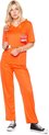 Karnival Costumes Oranje Gevangene Halloween Kostuum Dames Halloween Kostuum Volwassenen Carnavalskleding Dames Carnaval - Polyester - Maat M - 3-Delig Broek/Top/Id Badge