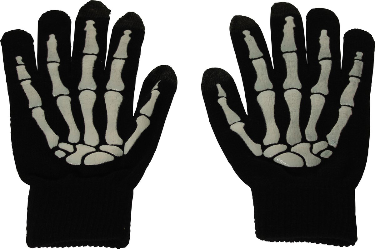 United Entertainment - Skelet Handschoenen - Zwart/Wit - One Size