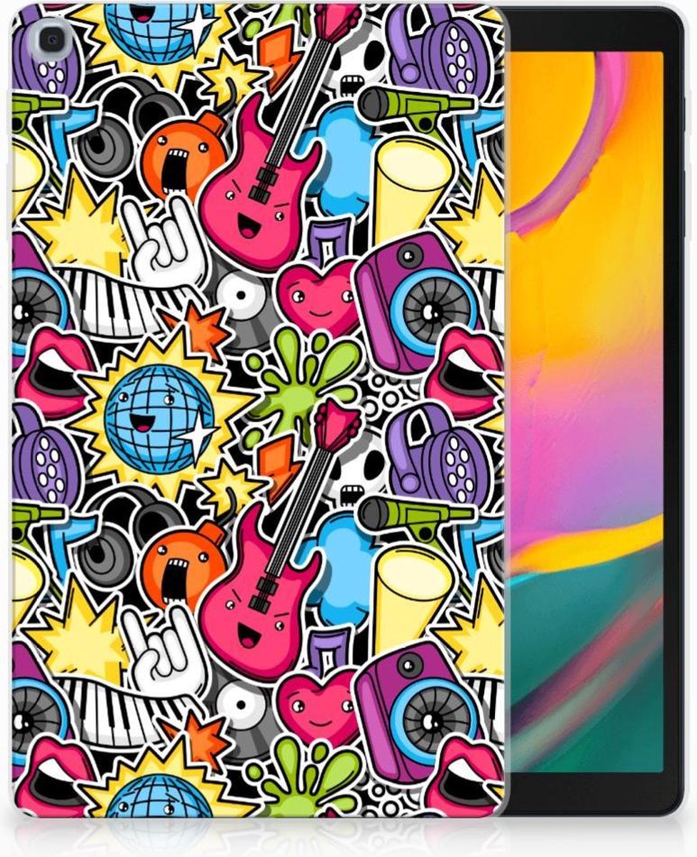 Samsung Galaxy Tab A 10.1 (2019) Leuke Siliconen Hoes Punk Rock