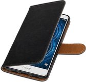 Zakelijke Book Case Telefoonhoesje Geschikt voor Huawei Honor 6X - Portemonnee Hoesje - Pasjeshouder Wallet Case - Zwart