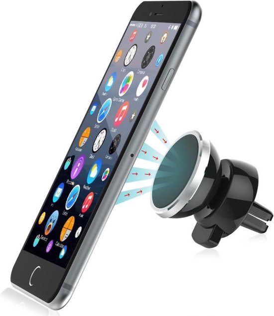 Terug, terug, terug deel munt bedenken Shop4 - iPhone 6s Plus - Autohouder Luxe Magnetische Ventilatierooster  Houder Zwart | bol.com