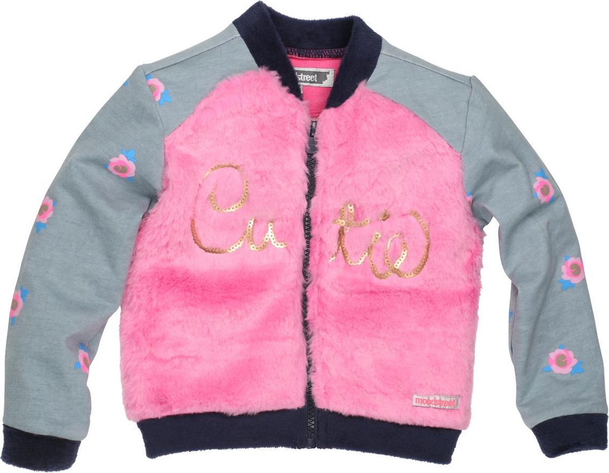 Moodstreet Meisjes Ritsvest - Cool Pink - Maat 80
