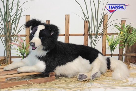 Jouet En Peluche Border Collie Réaliste Hansa - 30 Cm, Tout Doux, Comme Un Vrai Chiot !