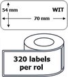 100x Dymo 99015 compatible 320 labels  / 54 mm x 70 mm / wit / papier