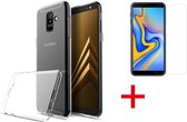 HB Hoesje Geschikt voor Samsung Galaxy J8 2018 - Siliconen Back Cover & Glazen Screenprotector - Transparant