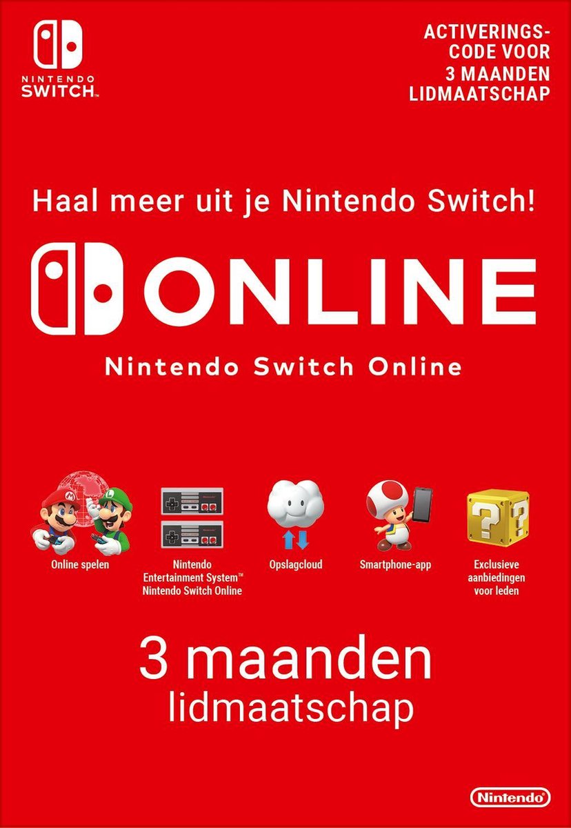 3 maanden Online Lidmaatschap - Nintendo Switch Download