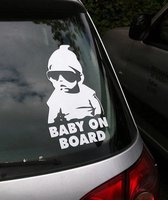 Baby On Board - Baby Aan Boord Auto Sticker - Zilverwit autosticker