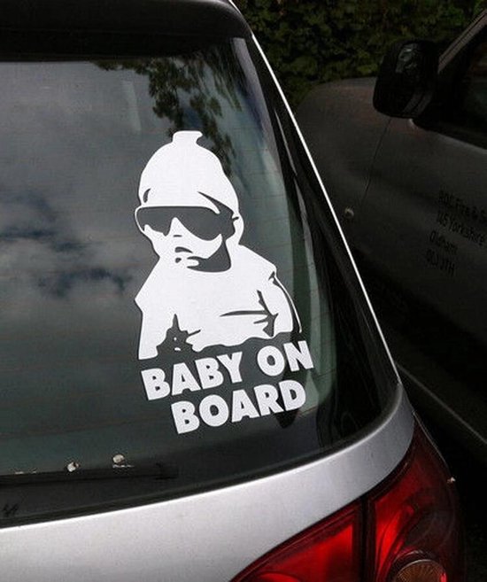 Dwaal Valkuilen Bezit Baby On Board - Baby Aan Boord Auto Sticker - Zilverwit autosticker |  bol.com